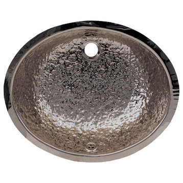 Oval Hammered Textured Undermount Basin With Overflow