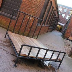 Justin Dark Steel Pipe & Industrial Scaffolding Fittings Kingsize Bed Frame - Headboards
