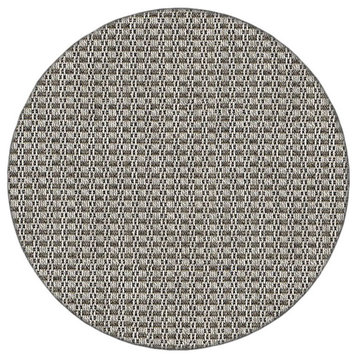St. Lucia Indoor/Outdoor Carpet, Home/Patio Area Rug - Pewter, RD 3'