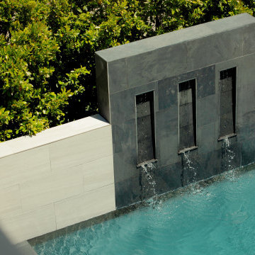 Water Feature in pool from bedroom Patio