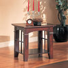 Casual Contemporary Abernathy End Table With Lower Shelf, Dark Cherry Finish
