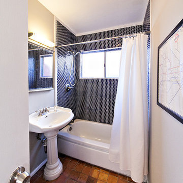 Navy penny tile