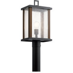 Kichler Lighting - Marimount 1 Light Post Light or Accessories, Black - The Marimount 18.25in. 1 light outdoor post light features wood style detail in a Blacked finish and clear glass. A perfect addition in several aesthetic outdoor environments, including traditional and rustic.
