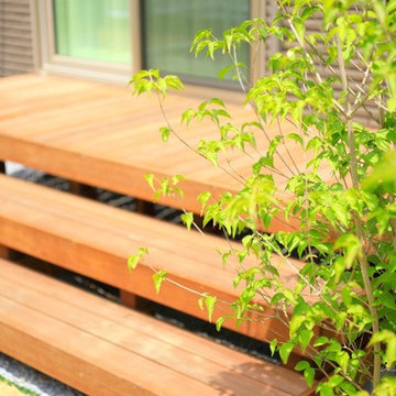 視線を遮るシンボルツリー