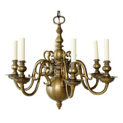 Dutch Style Brass Six-Light Chandelier - Products
