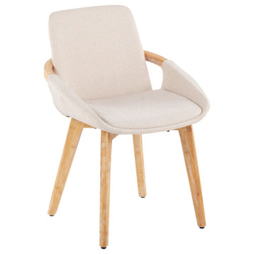 Cosmo Chair, Natural Bamboo, Cream Fabric
