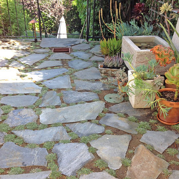 Walkway Installation--Flagstone with Ground Cover