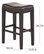 GDF Studio Jaeden Contemporary Studded Backless Stools, Set of 2, Brown Leather
