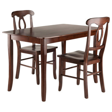 Inglewood 3-Piece Set Dining Table With 2 Key Hole Back Chairs
