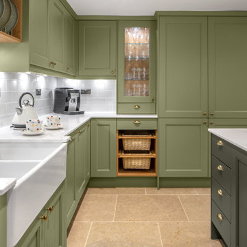 Farrow & Ball Lichen Green Painted Ash kitchen