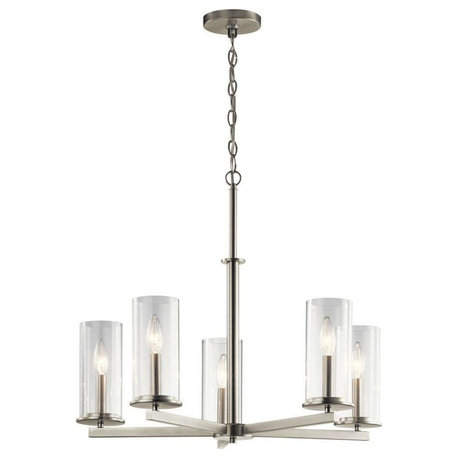 Crosby Chandelier 5-Light, Brushed Nickel