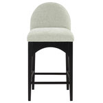 Meridian Furniture - Waldorf Chenille Upholstered Stool, Black, Chenille, Natural Finish, Mint, Chenille Fabric, Black Finish - The Waldorf Chenille Fabric Counter stool exudes elegance and comfort. Crafted with solid ash wood, this stool boasts a sturdy and durable construction. The black finished legs provide a sleek and welcoming touch to the overall design. The plush mint chenille fabric on the seat and backrest of the stool offers a soft and cozy seating experience, making it an ideal choice for long dinner conversations with family and friends.