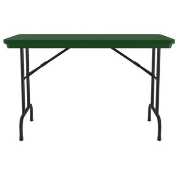 Correll 24"W x 48"D H.D. Plastic Blow-Molded Folding Table in Green