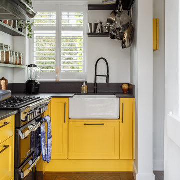 Bright Colours and Bold Contrast in This Shaker Kitchen in Leeds