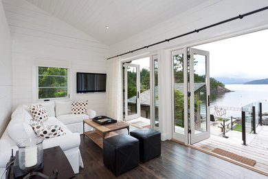 Example of a classic living room design in Vancouver