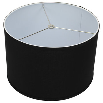 Fenchel Shades 13"x13"x9" Spider Attachment Drum Lamp Shade, Linen Black