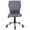 Boss Office Faux Leather Upholstered Office Swivel Chair in Gray