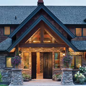 King Post Truss Greets Guests