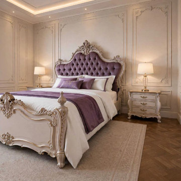 Handcrafted Teak Wood Bed | Ornate French Provincial Traditional Bedroom