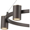 Southport 5 Light Chandelier in Matte Black With Satin Brass