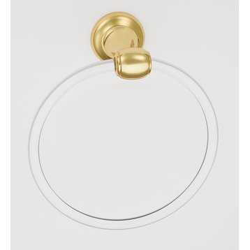 Alno A7340 Royale Acrylic 6 Inch Diameter Towel Ring - Unlacquered Brass