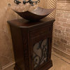 18" Rectangle Modern Slope Hammered Copper Bathroom Sink