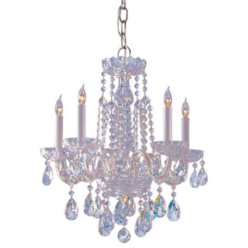 Traditional Crystal 5 Light Spectra Crystal Chrome Mini Chandelier