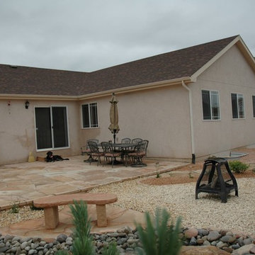 Arizona Buff Flagstone Patio with Water Features