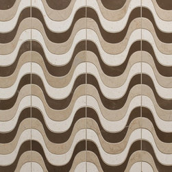Tangent Ripple in Cafe - Mosaic Tile
