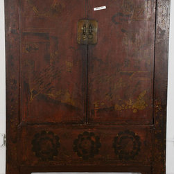 Chinese Cabinet with Dark Red Lacquer - Armoires And Wardrobes