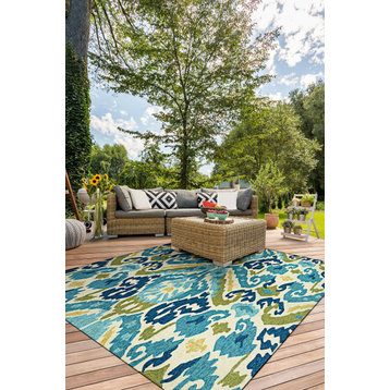 Couristan Covington Delfina Azure-Lemon Rug 3'6"x5'6"