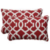 New Geo Red Rectangle Throw Pillow, Set of 2