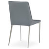 Fiora Gray Leatherette Dining Chair with Brushed Stainless Steel Legs