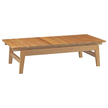 Bayport Outdoor Teak Wood Coffee Table, Natural