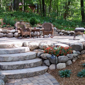 Front entries, sidewalks, paths and steps