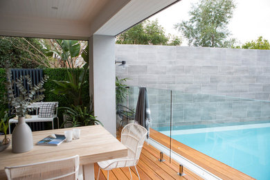 Beach style home design photo in Perth