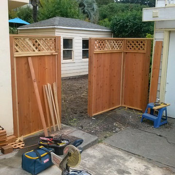 New Redwood Overlapping Fence in Kensington CA