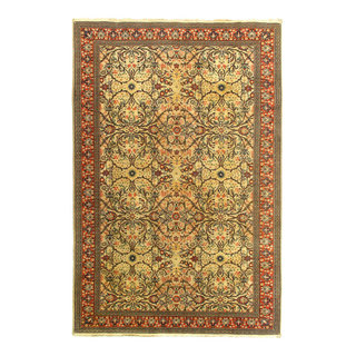 Pasargad Turkish Oushak Hand-knotted Coral-beige Wool Rug (3' x 7