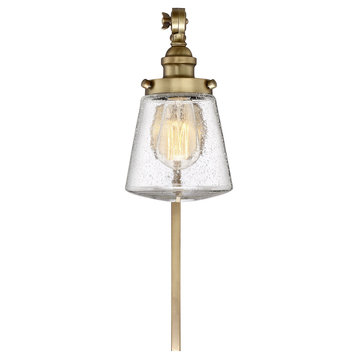 1-Light Adjustable Wall Sconce in Natural Brass (M90020NB)