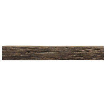 Aged Timber Faux Wood Fire Place Mantel Beam, Rich Walnut, 6"x6"x60"