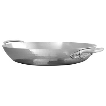 Mauviel M'Elite Hammered Round Pan With Cast Stainless Steel Handles, 7.9-in