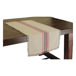 Xia Home Fashions - Natural Linen Stripe Table Runner, 16''x36'' - Table Runners