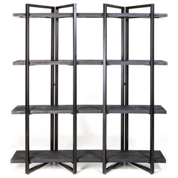 Black Wood 4-Shelf Bookcase, Eleonora Eddy High