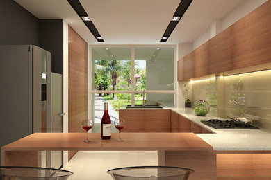 Modern crystal glass kitchen