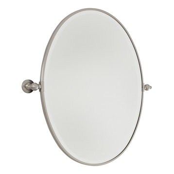 Minka Lavery 1433 Large Oval Pivoting Bathroom Mirror - Brushed Nickel