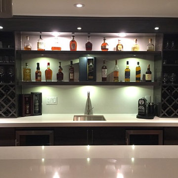 High Gloss Modern Basement Bar