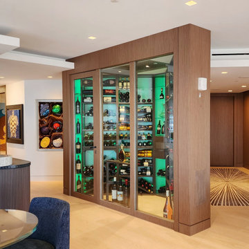 Penthouse Living Room Wine Display - Coral Gables, FL