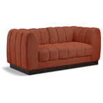 Meridian Furniture - Quinn Chenille Upholstered 2-Piece Modular Sofa, Cognac - The Quinn Modular Sofa is a stunning piece crafted in a rich and luxurious cognac chenille fabric. Its awe-inspiring design and exceptional quality make it a perfect addition to any space, whether it's a living room, bedroom, or office. The sofa's plush cushioning and sturdy frame provide both comfort and durability, ensuring that it will be a favorite for years to come. Whether you're looking for a statement piece or simply a comfortable seating option, the Quinn sofa is an excellent choice.