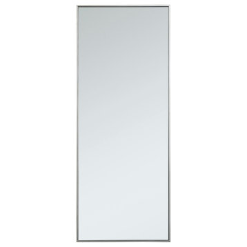 Metal Frame Rectangle Mirror 24", Silver
