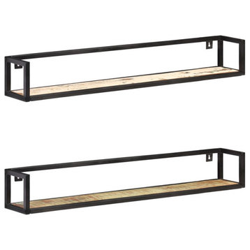 vidaXL Wall Shelves Floating Display Shelves 2 Pcs Solid Reclaimed Wood 47.2"